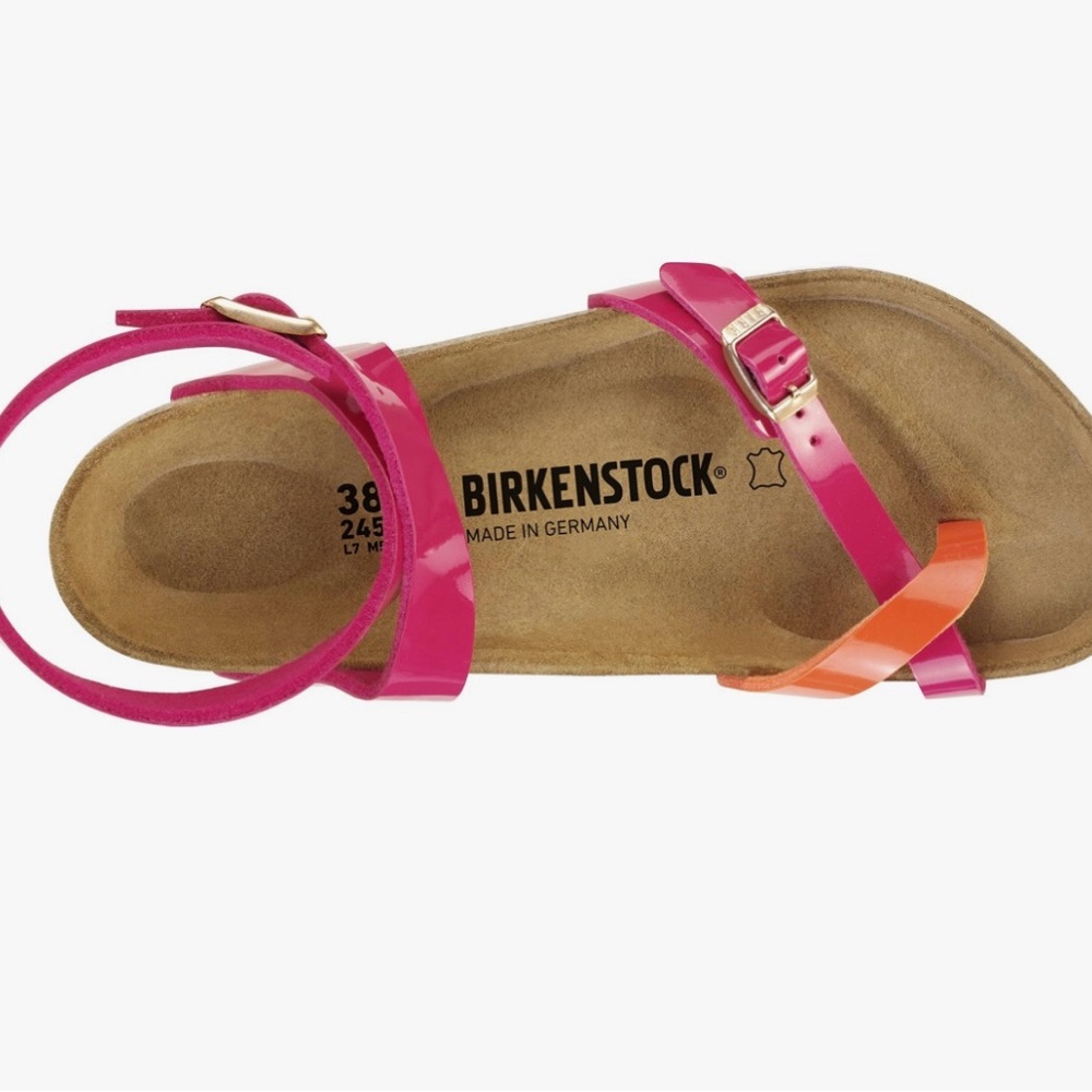 Beautiful Birkenstock Yara Tropical Pink and Orange Sandals in size 36